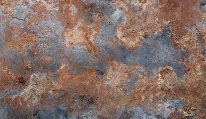 Surface of rusty metal with traces of corrosion and dirt