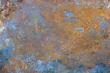 Surface of rusty metal with traces of corrosion and dirt