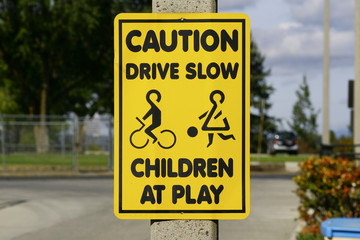 Caution Drive Slow Playground