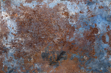 Surface of rusty metal with traces of corrosion and dirt