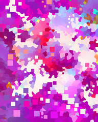 Colorful abstract illustration with confetti and colorful square shapes of happiness fragmentation