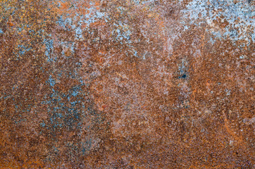 Surface of rusty metal with traces of corrosion and dirt