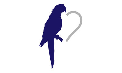Parrot Heart Bird Logo Design Papagei