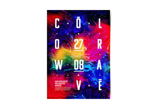 Poster Layout with Rainbow Texture Element