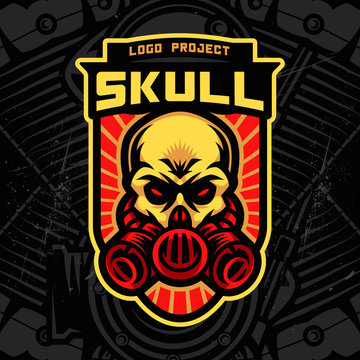 Gas Mask Skull Esports Logo
