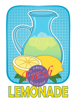 Lemonade / A pitcher of lemonade with lemons.