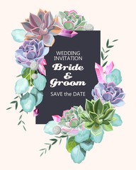 Card with succulents