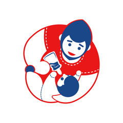 father and baby emblem two color