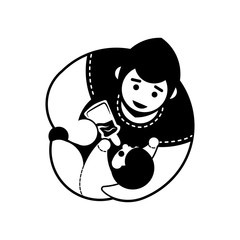 father and baby emblem one color