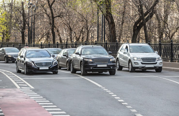 car traffic on a city street