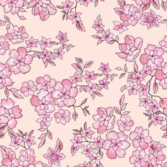 Floral seamless pattern. Abstract ornamental flowers.