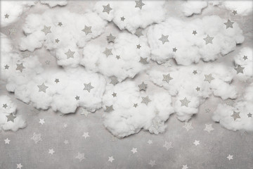 Fototapeta premium Nuages texturés sur fond gris