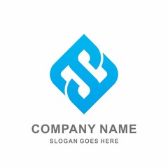 Monogram Letter S Geometric Square Circle Architecture Interior Construction Business Company Stock Vector Logo Design Template