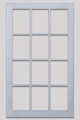 White wood window frame isolated on white