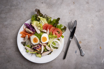 Vegetables Salad on concrete  table