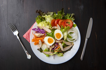 Vegetables Salad on wooden table