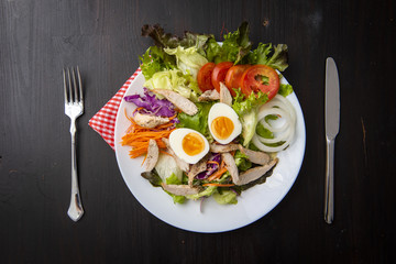 Vegetables Salad on wooden table