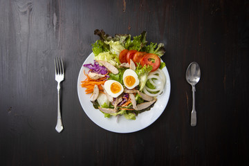 Vegetables Salad on wooden table