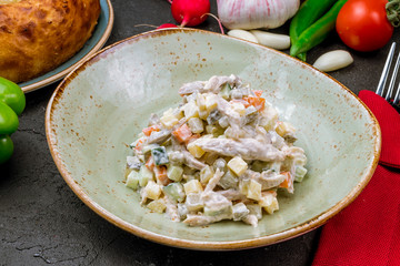 salad olivier on plate