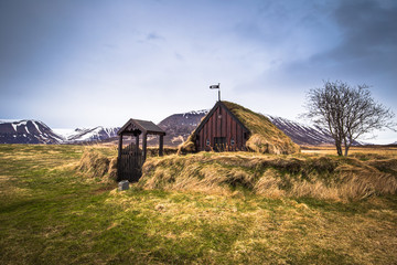 Grafarkirkja - May 07, 2018: Turf church of Grafarkirkja, Iceland © rpbmedia