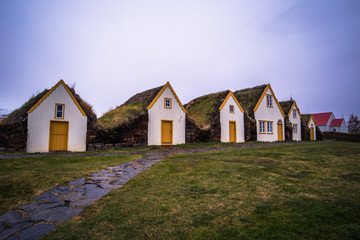 Glaumbaer - May 07, 2018: Historic turf town of Glaumbaer, Iceland