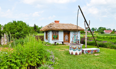 Painted house in Zalipie, Poland