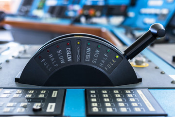 Control stick of a merchant ship in full ahead mode.