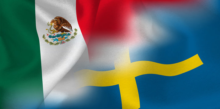 メキシコ　スウェーデン　 国旗　サッカー 