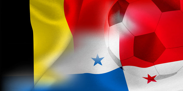 ベルギー　パナマ　 国旗　サッカー 