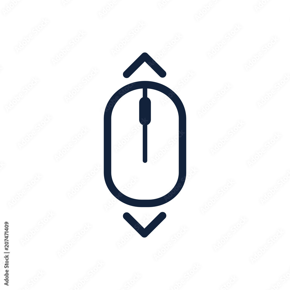 Poster scroll down up computer mouse icon symbol. flat style design. vector illustration.