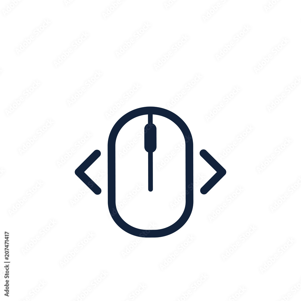 Poster click right left computer mouse icon symbol. flat style design. vector illustration.