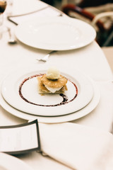 Main dish of a wedding menu