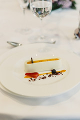 Main dish of a wedding menu