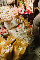 candy bar at a wedding filled with sweets and baubles