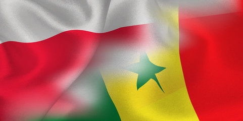 ポーランド　セネガル　 国旗　サッカー