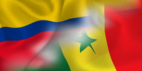 コロンビア　セネガル　 国旗　サッカー