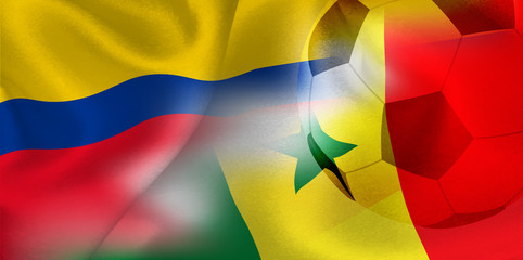 コロンビア　セネガル　 国旗　サッカー