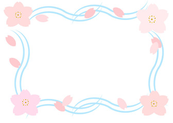 桜に流水フレーム