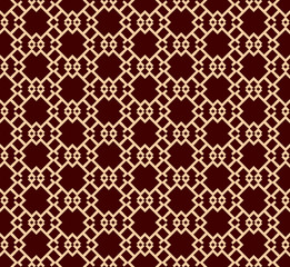 Seamless geometric line pattern. Contemporary graphic design. Endless linear texture for wallpaper, pattern fills, web page line background. Monochrome golden brown geometric ornament