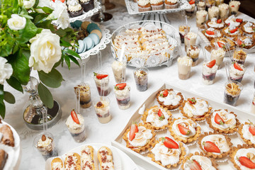 Dessert. Delicious cupcake on the table