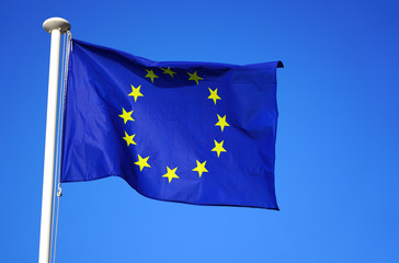 View of a flag of the European Union (EU) 