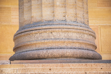 Stone fluted column base, made of dolomite, on the exterior of the Philadelphia Art Museum