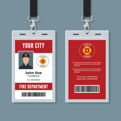 Obraz premium Firefighter ID badge design template