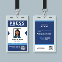 Press reporter ID card template - obrazy, fototapety, plakaty