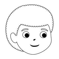 little boy son head character vector illustration design