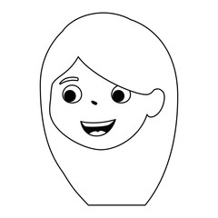 little girl daughter head character vector illustration design