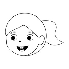 little girl daughter head character vector illustration design