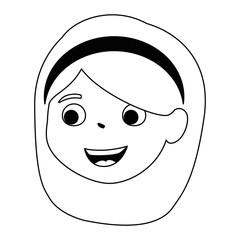 little girl daughter head character vector illustration design
