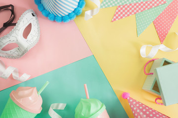 Colorful celebration party background with copy space