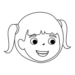 little girl daughter head character vector illustration design